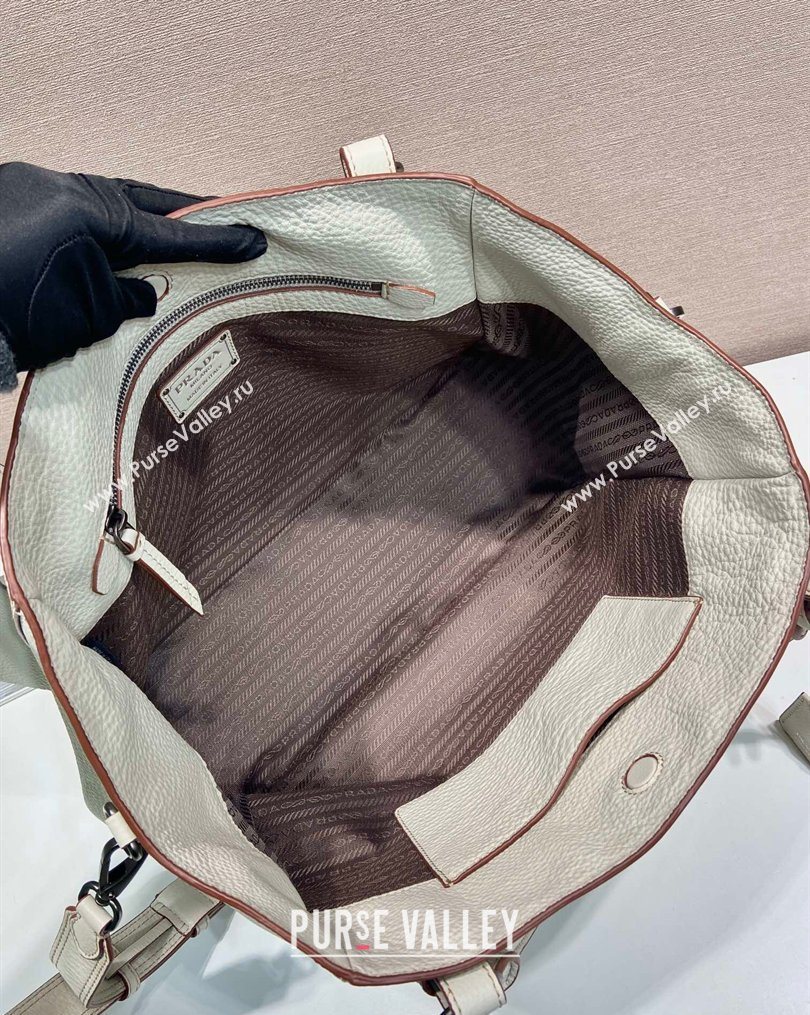 Prada Large leather tote bag White 2026 1BG602 (YZ-260123036)