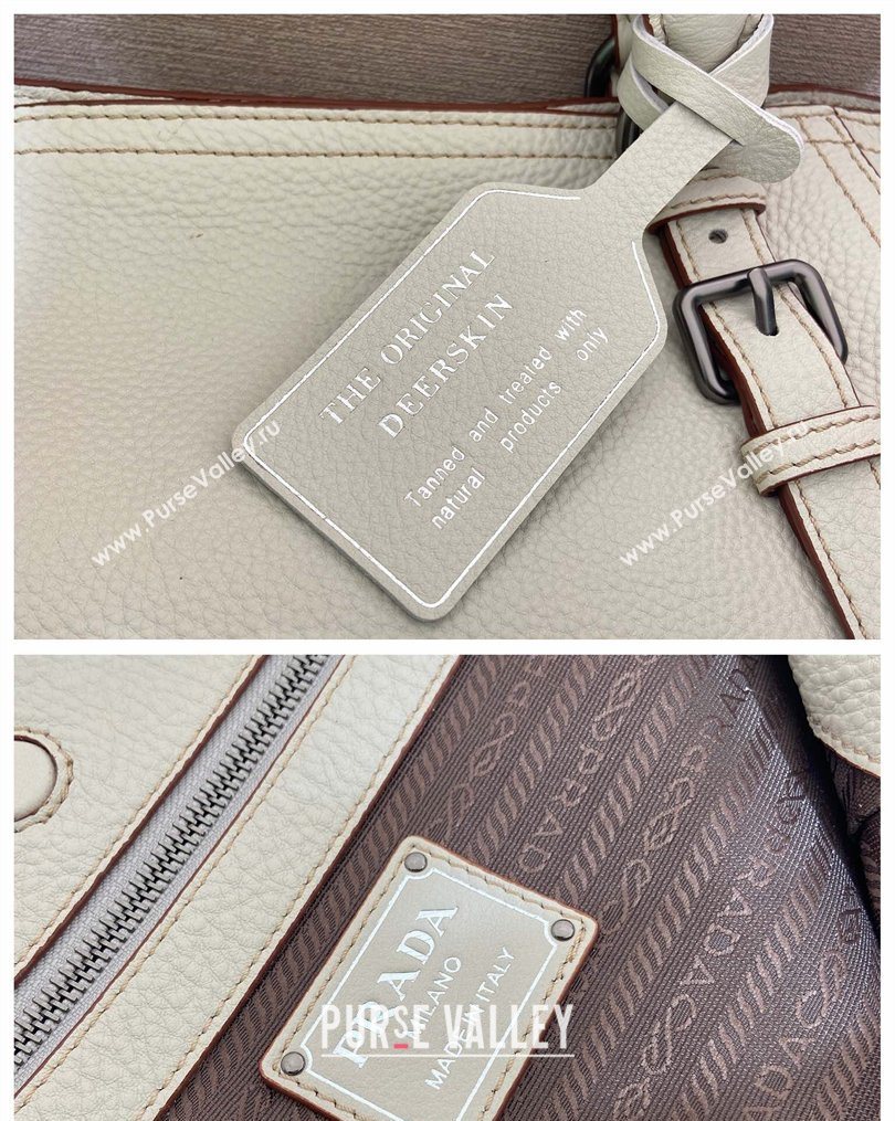 Prada Large leather tote bag White 2026 1BG602 (YZ-260123036)