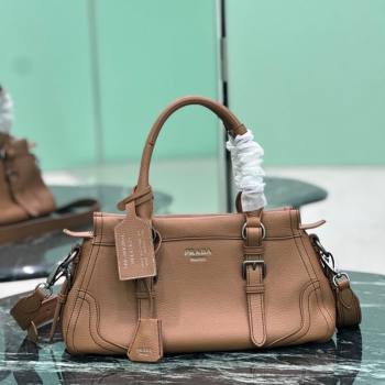 Prada Large leather tote bag Brown 2026 1BG604 (YZ-260123053)