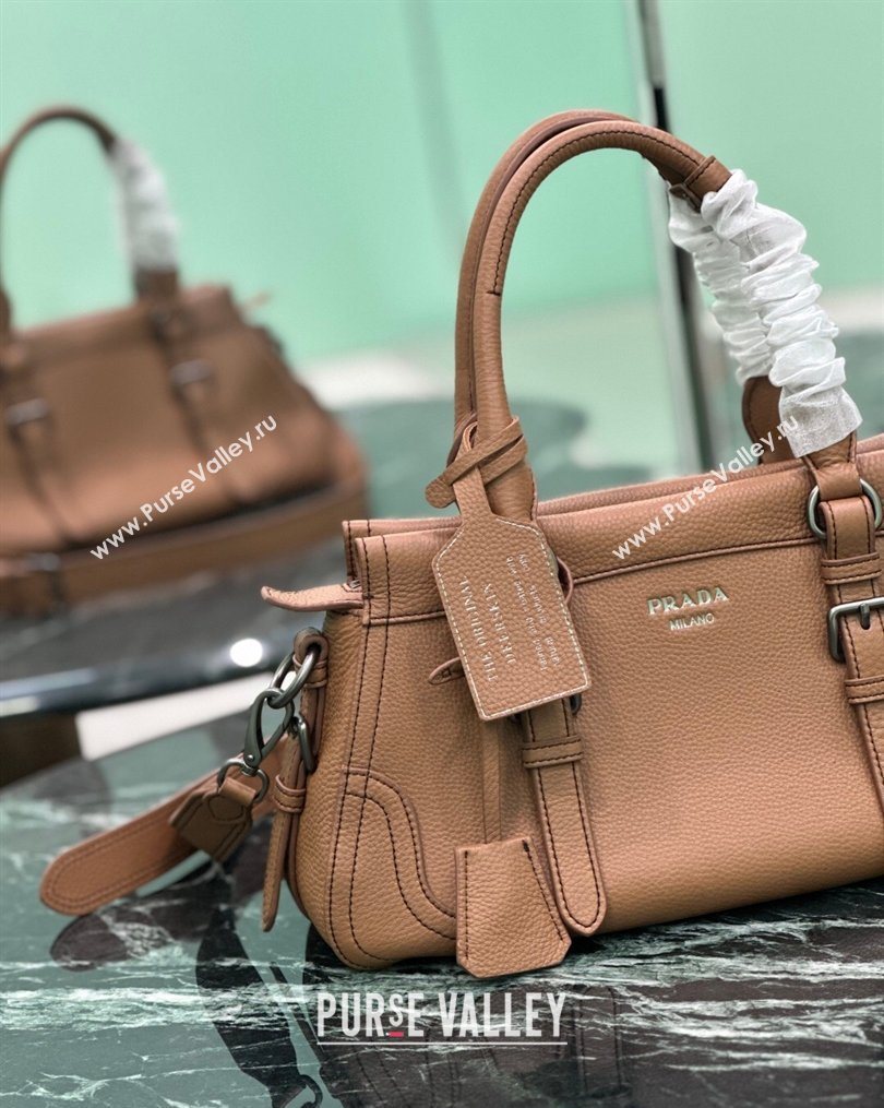 Prada Large leather tote bag Brown 2026 1BG604 (YZ-260123053)