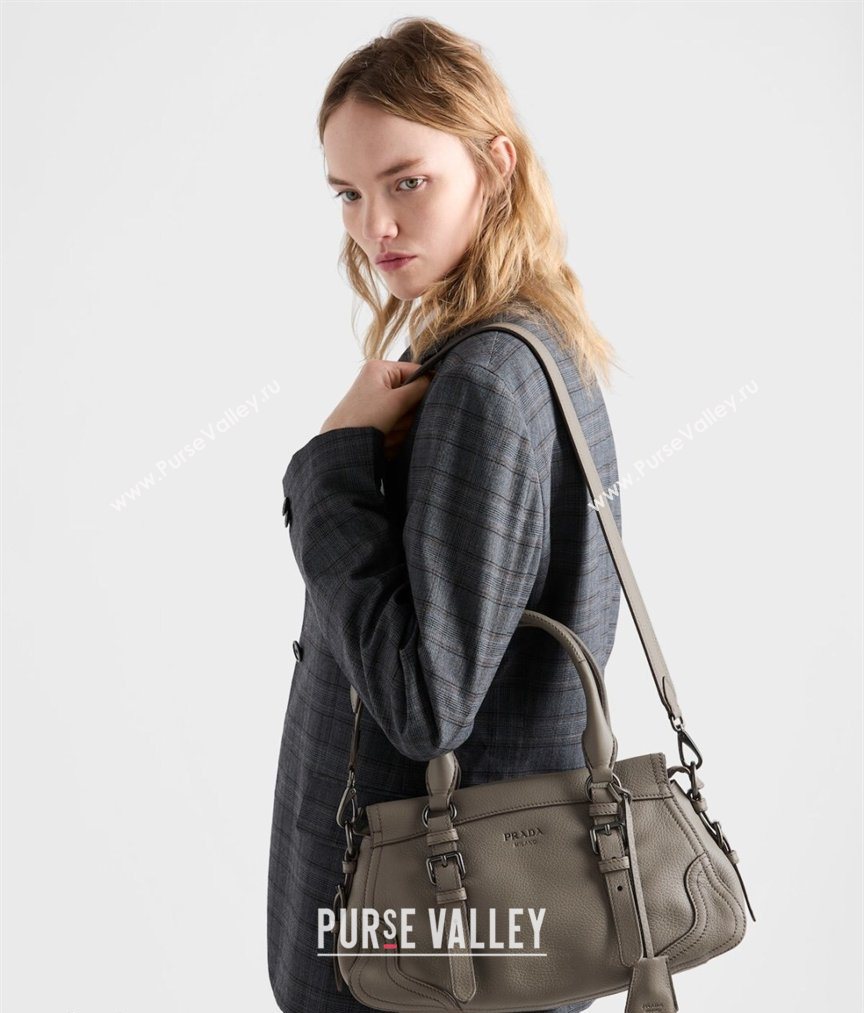 Prada Large leather tote bag Grey 2026 1BG604 (YZ-260123054)
