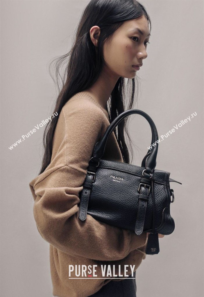 Prada Large leather tote bag Black 2026 1BG604 (YZ-260123056)