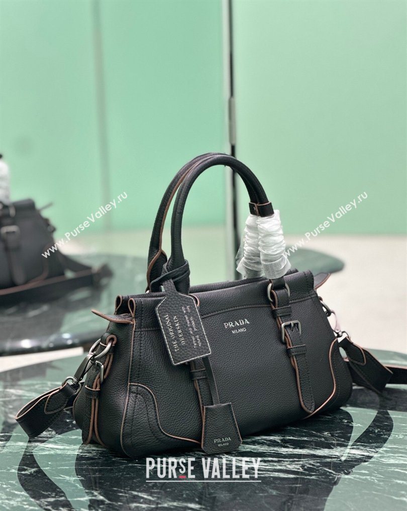 Prada Large leather tote bag Black 2026 1BG604 (YZ-260123056)