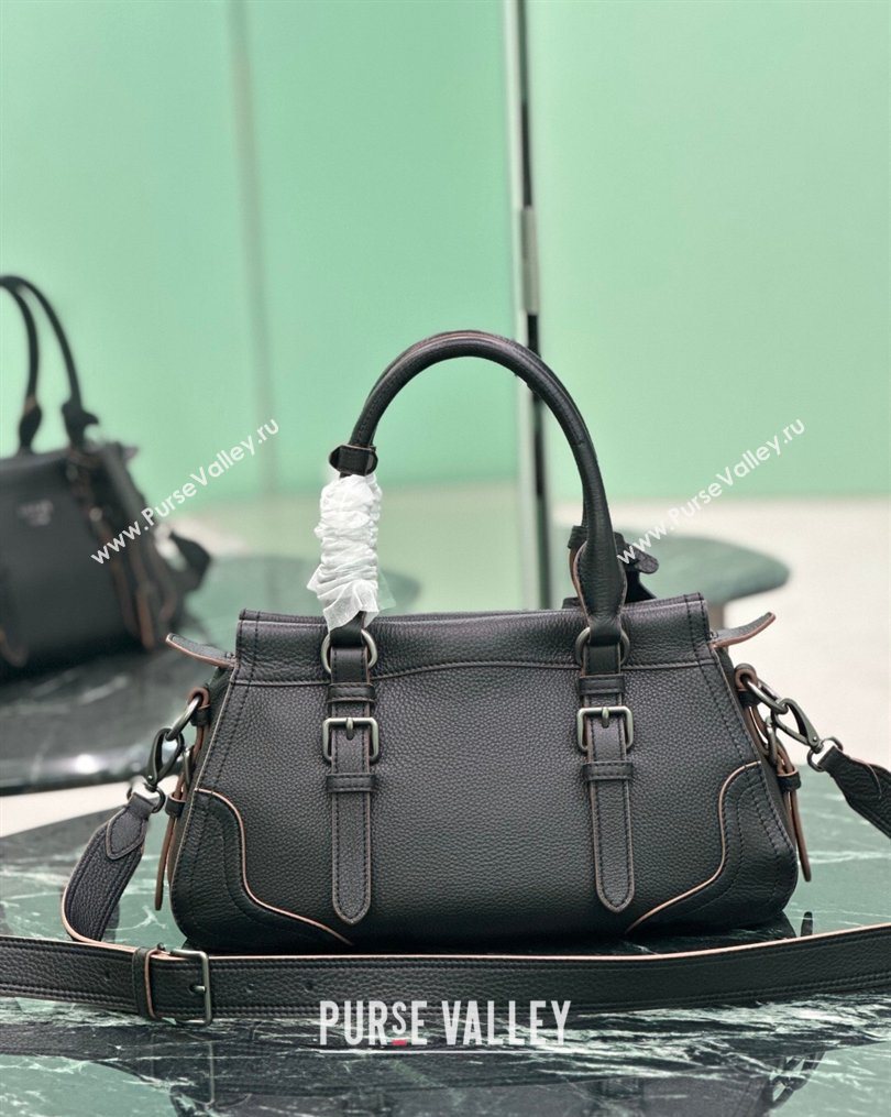 Prada Large leather tote bag Black 2026 1BG604 (YZ-260123056)