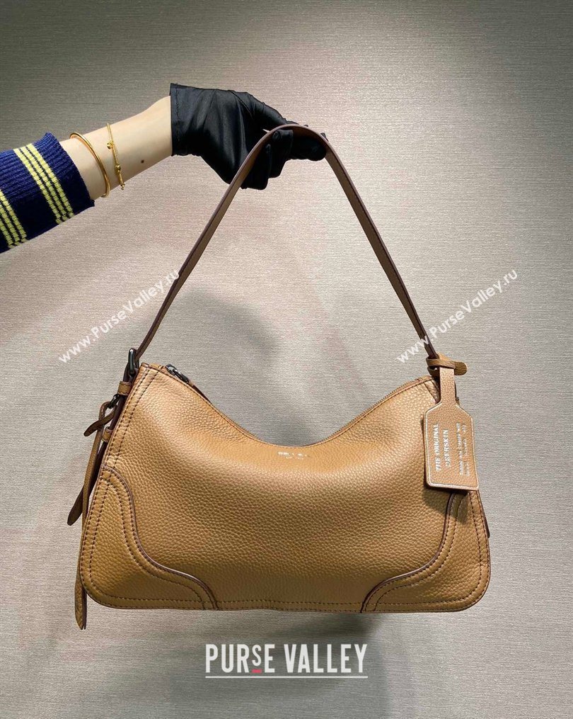 Prada Aimee large leather shoulder bag Brown 2026 1BC280 (YZ-260123057)