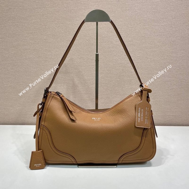 Prada Aimee large leather shoulder bag Brown 2026 1BC280 (YZ-260123057)