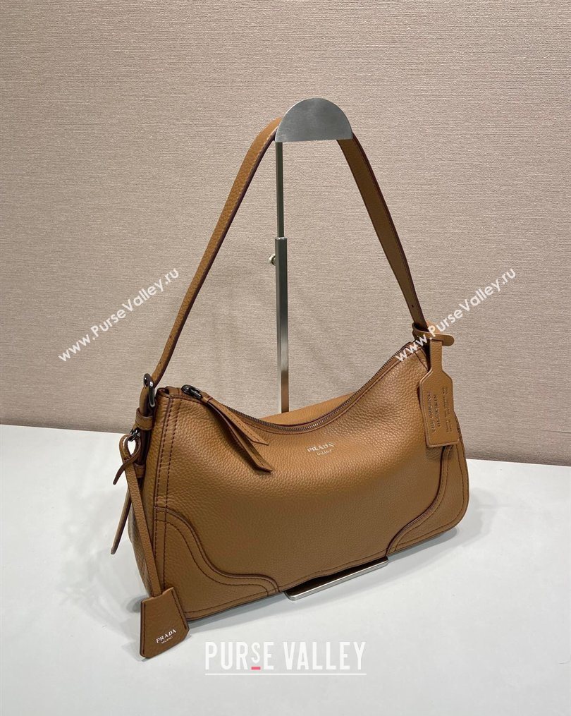 Prada Aimee large leather shoulder bag Brown 2026 1BC280 (YZ-260123057)