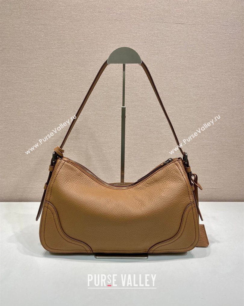 Prada Aimee large leather shoulder bag Brown 2026 1BC280 (YZ-260123057)