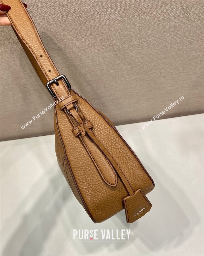 Prada Aimee large leather shoulder bag Brown 2026 1BC280 (YZ-260123057)