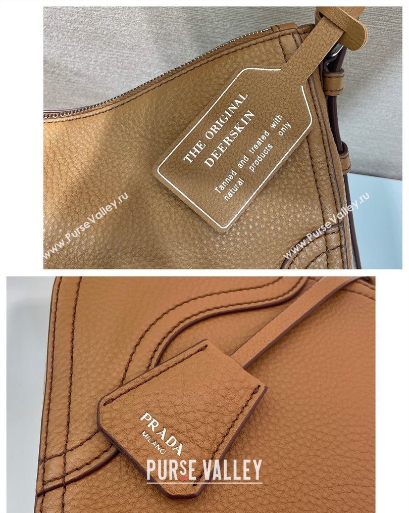 Prada Aimee large leather shoulder bag Brown 2026 1BC280 (YZ-260123057)