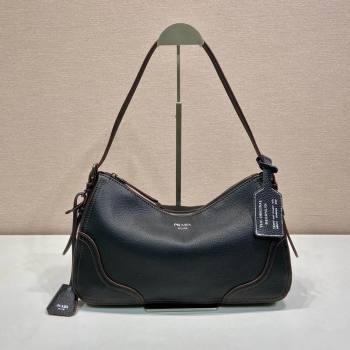 Prada Aimee large leather shoulder bag Black 2026 1BC280 (YZ-260123058)