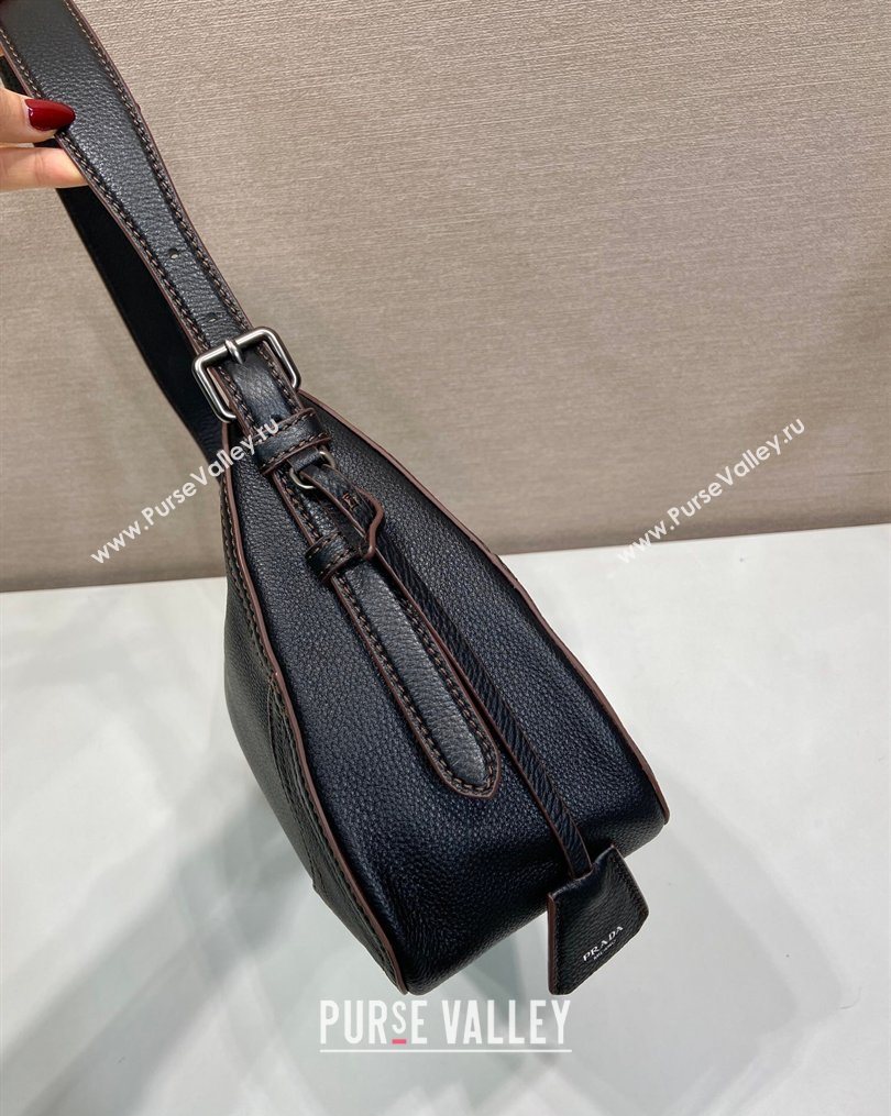 Prada Aimee large leather shoulder bag Black 2026 1BC280 (YZ-260123058)