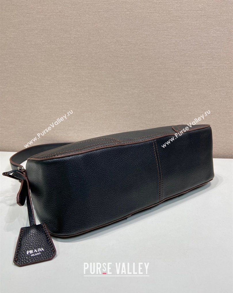 Prada Aimee large leather shoulder bag Black 2026 1BC280 (YZ-260123058)