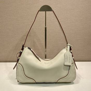 Prada Aimee large leather shoulder bag White 2026 1BC280 (YZ-260123059)