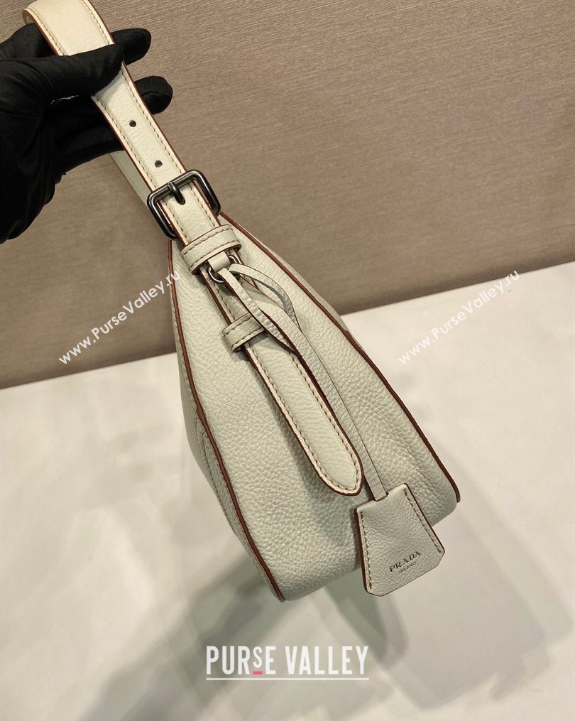 Prada Aimee large leather shoulder bag White 2026 1BC280 (YZ-260123059)