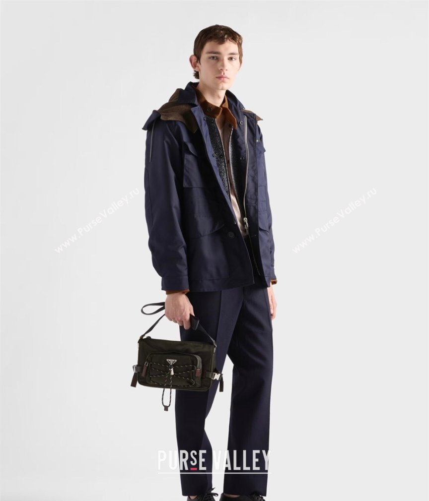 Prada Mens Speedrock Re-Nylon and leather shoulder bag Green 2026 2VH192 (YZ-260123063)