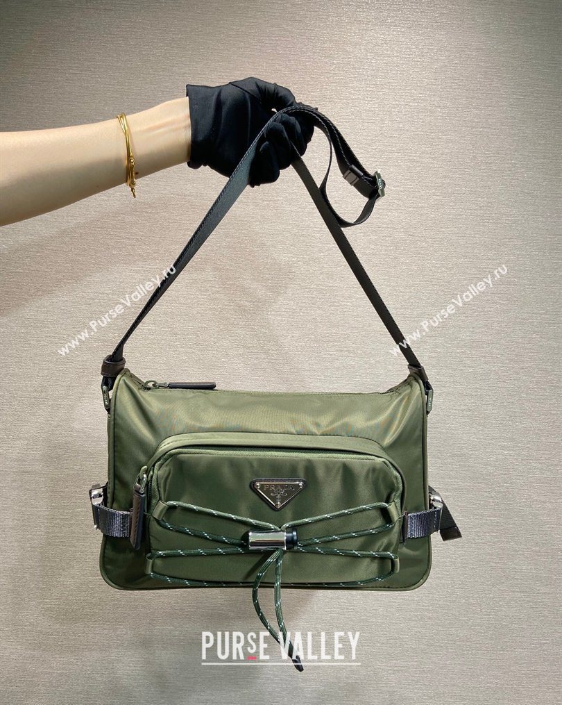 Prada Mens Speedrock Re-Nylon and leather shoulder bag Green 2026 2VH192 (YZ-260123063)