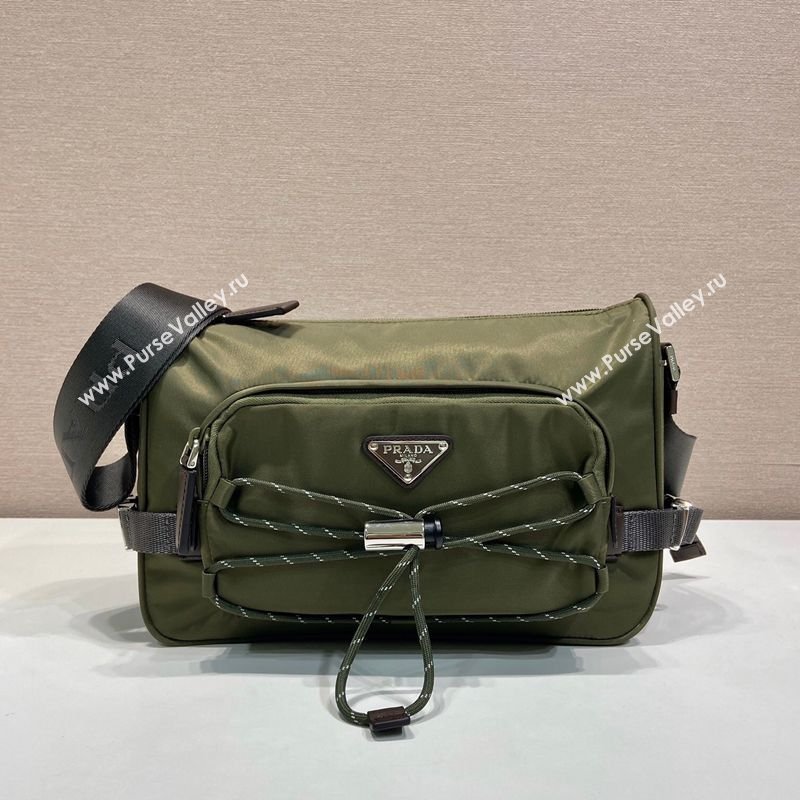 Prada Mens Speedrock Re-Nylon and leather shoulder bag Green 2026 2VH192 (YZ-260123063)