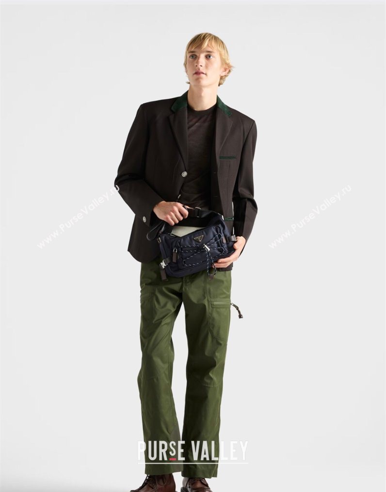 Prada Mens Speedrock Re-Nylon and leather shoulder bag Blue 2026 2VH192 (YZ-260123064)