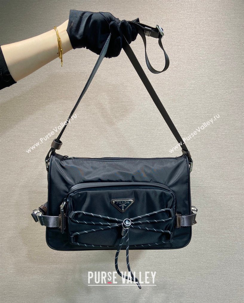 Prada Mens Speedrock Re-Nylon and leather shoulder bag Black 2026 2VH192 (YZ-260123065)