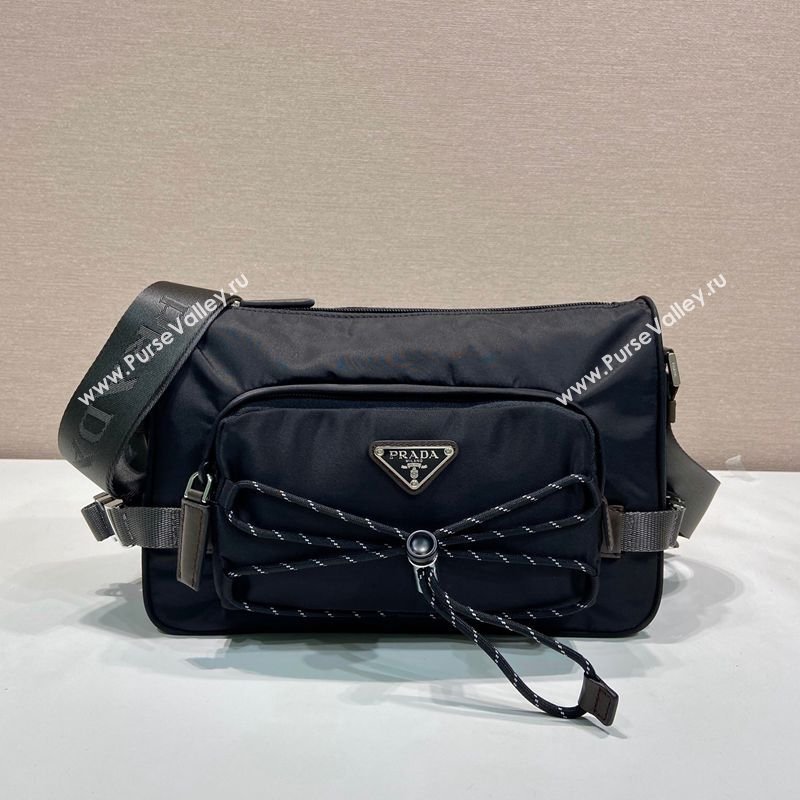 Prada Mens Speedrock Re-Nylon and leather shoulder bag Black 2026 2VH192 (YZ-260123065)