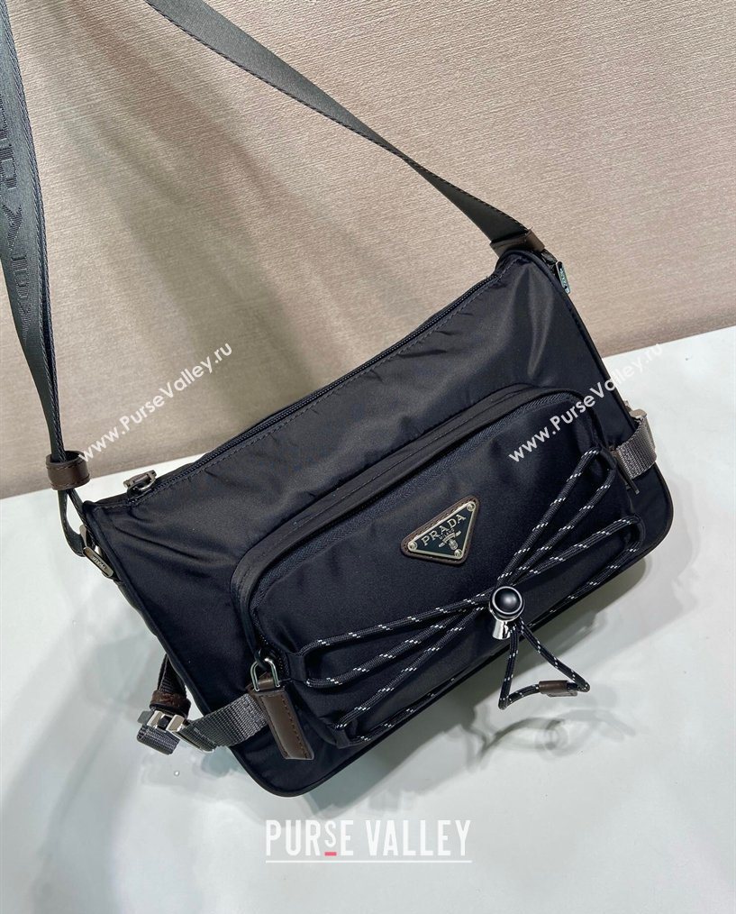 Prada Mens Speedrock Re-Nylon and leather shoulder bag Black 2026 2VH192 (YZ-260123065)