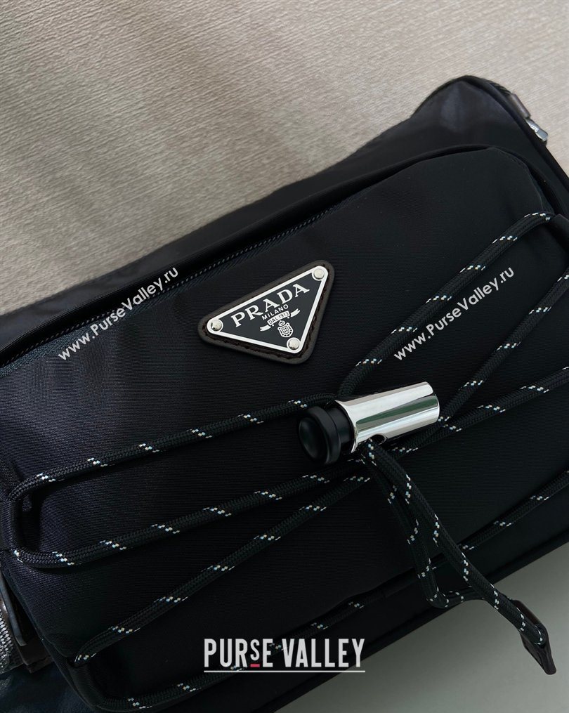 Prada Mens Speedrock Re-Nylon and leather shoulder bag Black 2026 2VH192 (YZ-260123065)