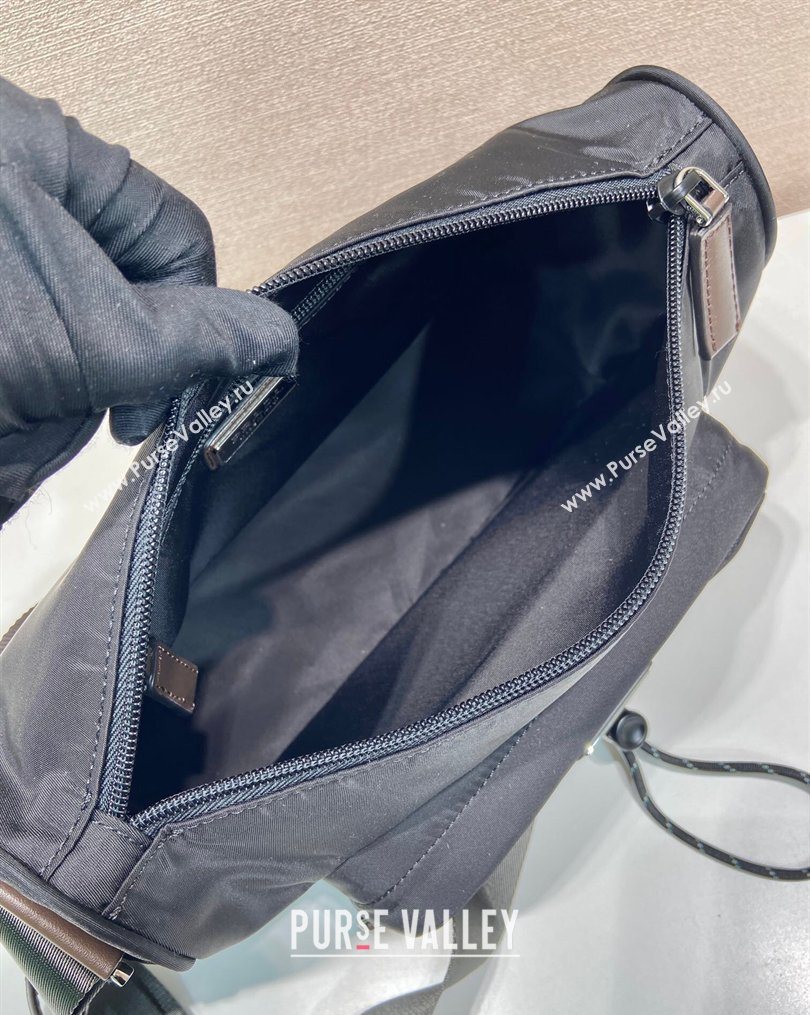 Prada Mens Speedrock Re-Nylon and leather shoulder bag Black 2026 2VH192 (YZ-260123065)