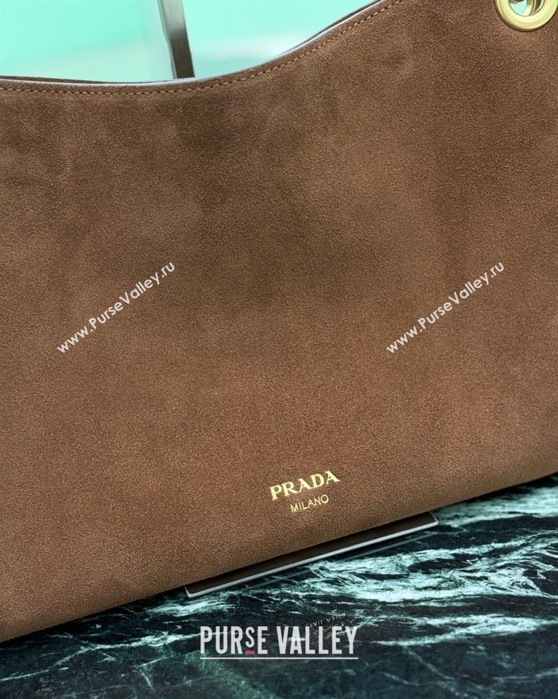Prada Etude large suede shoulder bag 2026 Cocoa Brown (YZ-260123008)