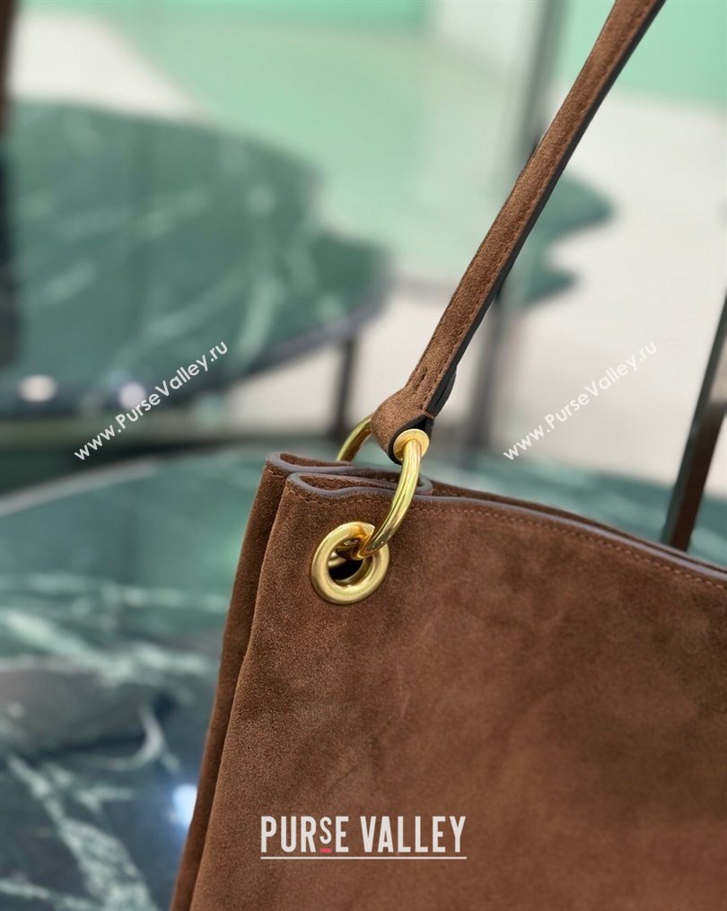 Prada Etude large suede shoulder bag 2026 Cocoa Brown (YZ-260123008)