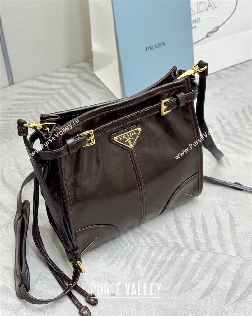 Prada Bonnie leather mini shoulder bag Dark Brown 2026 1BH229 (YZ-260123023)