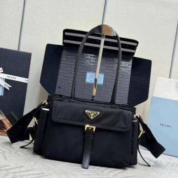 Prada Explore medium nylon tote bag Black 2025 1BG596 (YZ-260123067)