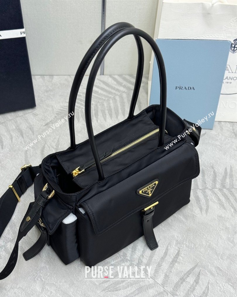 Prada Explore medium nylon tote bag Black 2025 1BG596 (YZ-260123067)