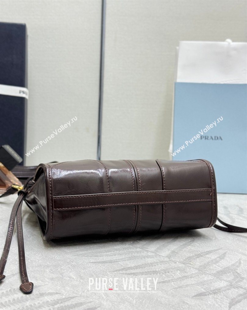 Prada Bonnie leather mini shoulder bag Dark Brown 2026 1BH229 (YZ-260123023)