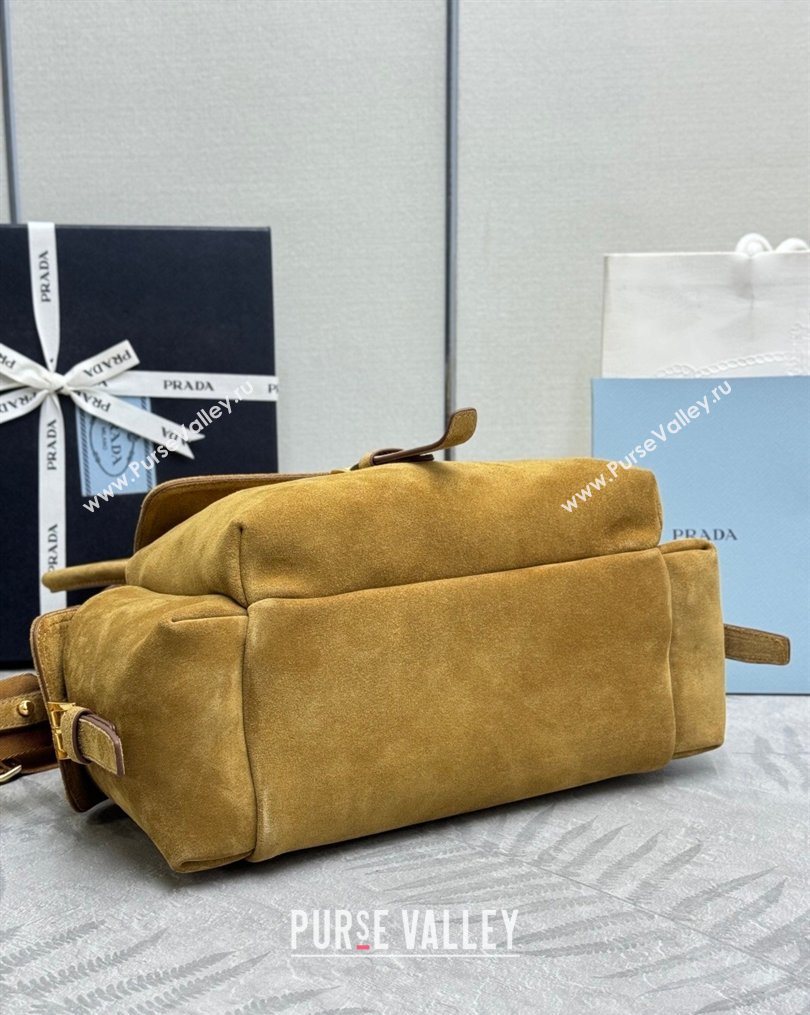 Prada Explore medium suede tote bag Cinnamon Brown 2025 1BG596 (YZ-260123068)