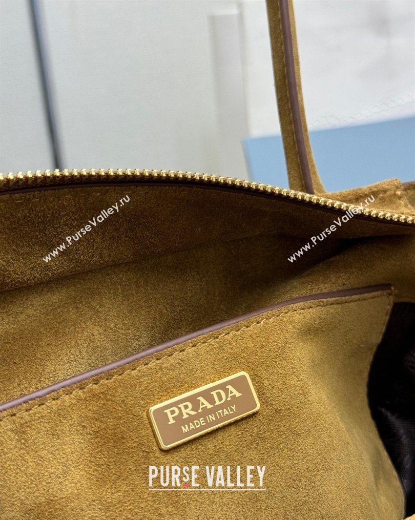 Prada Explore medium suede tote bag Cinnamon Brown 2025 1BG596 (YZ-260123068)