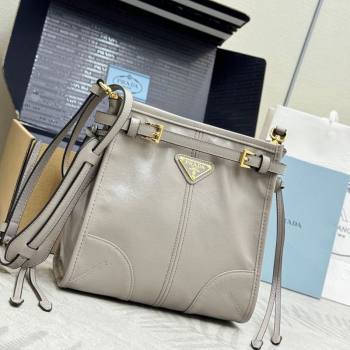 Prada Bonnie leather mini shoulder bag Light Grey 2026 1BH229 (YZ-260123024)