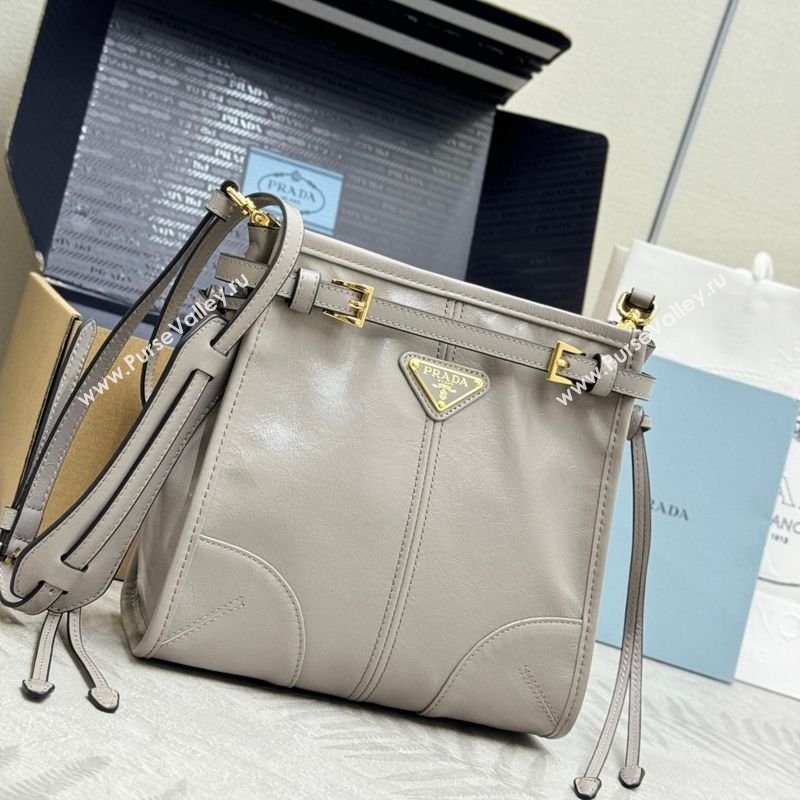 Prada Bonnie leather mini shoulder bag Light Grey 2026 1BH229 (YZ-260123024)