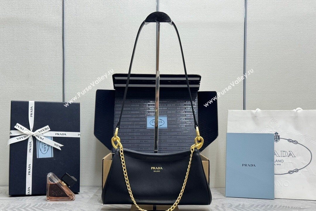 Prada Enchaîne small leather bag Black 2026 1BC261 (YZ-260123070)