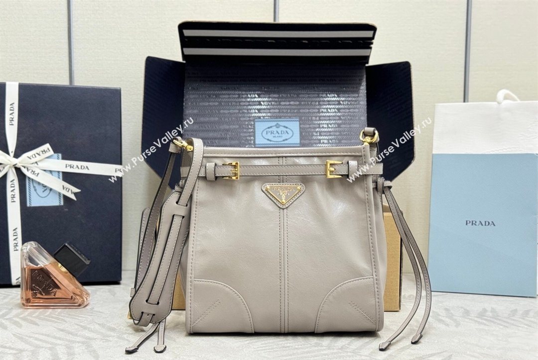 Prada Bonnie leather mini shoulder bag Light Grey 2026 1BH229 (YZ-260123024)