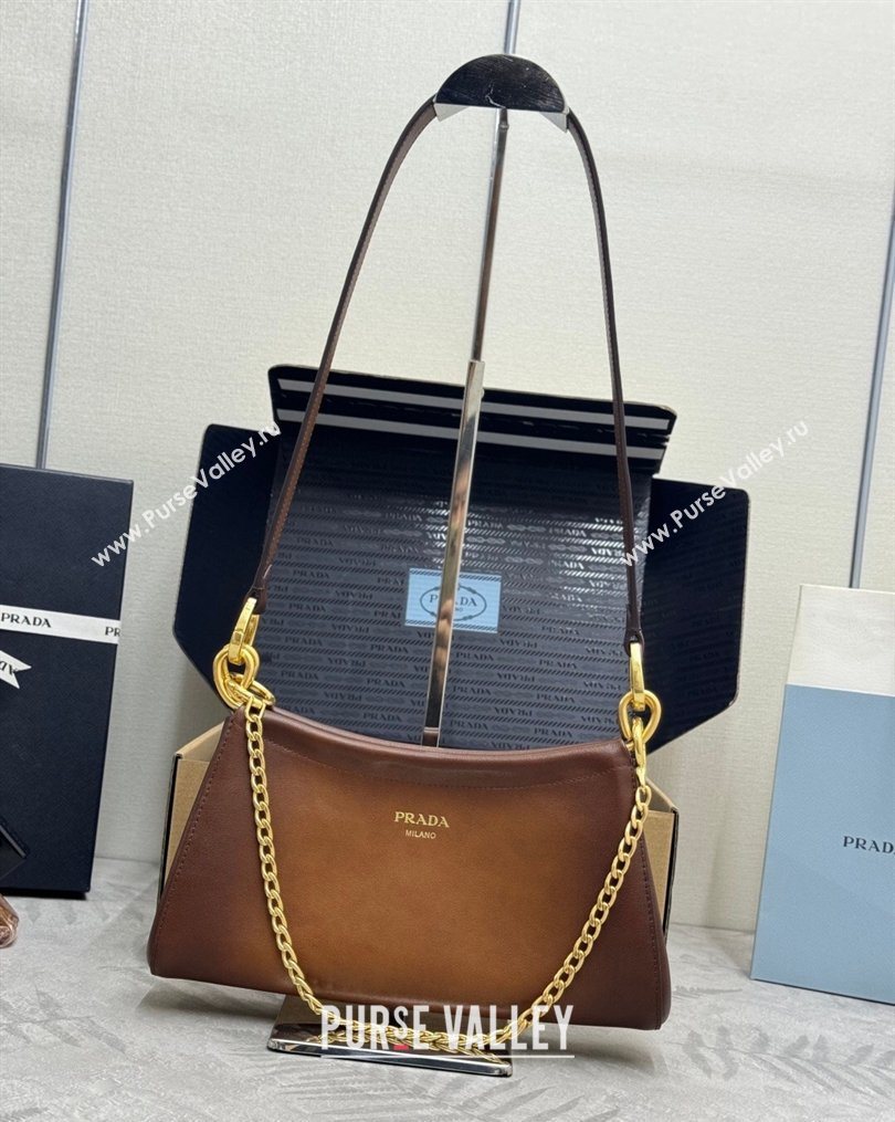 Prada Enchaîne small leather bag Brown 2026 1BC261 (YZ-260123071)