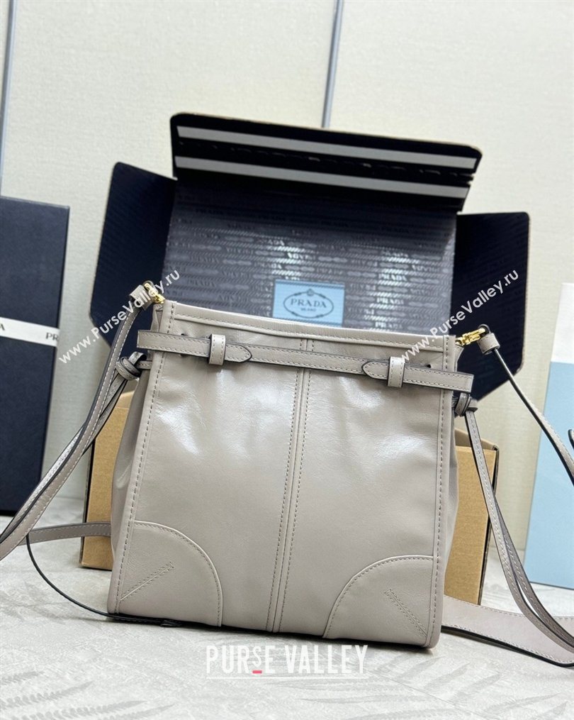 Prada Bonnie leather mini shoulder bag Light Grey 2026 1BH229 (YZ-260123024)