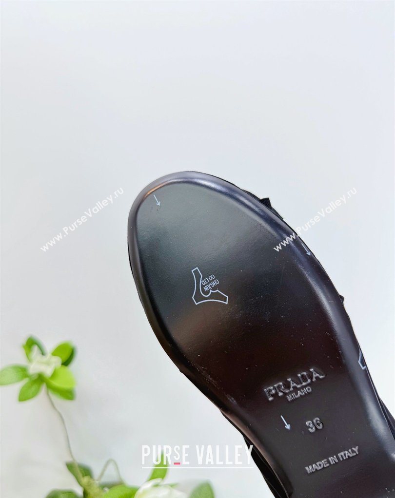 Prada Suede ballerinas flat with bow Black 2026 1F322O (MD-260227118)