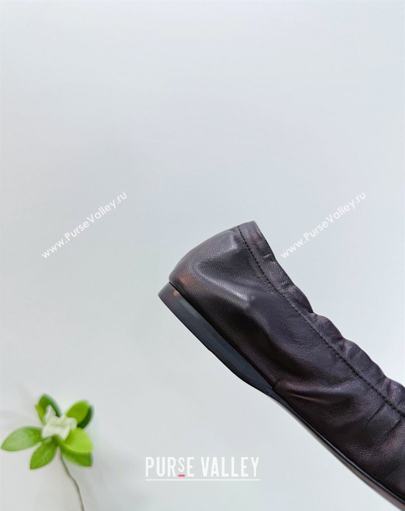 Prada Nappa leather ballerinas flat with bow Black 2026 1F322O (MD-260227121)