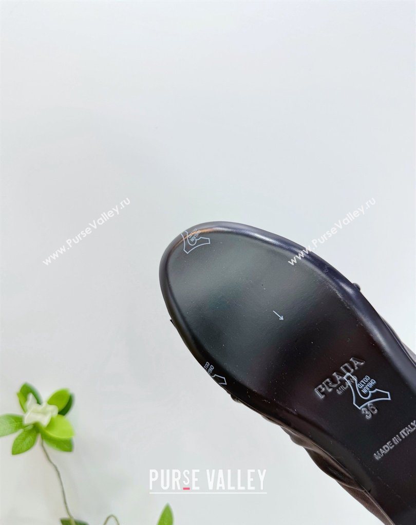 Prada Nappa leather ballerinas flat with bow Black 2026 1F322O (MD-260227121)