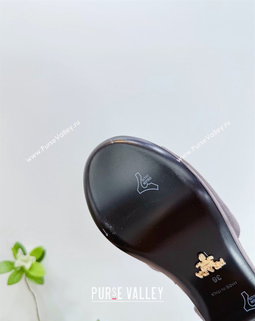 Prada Padded Suede Platform Sandals 7.5cm Grey 2026 PR022801 (MD-260228001)