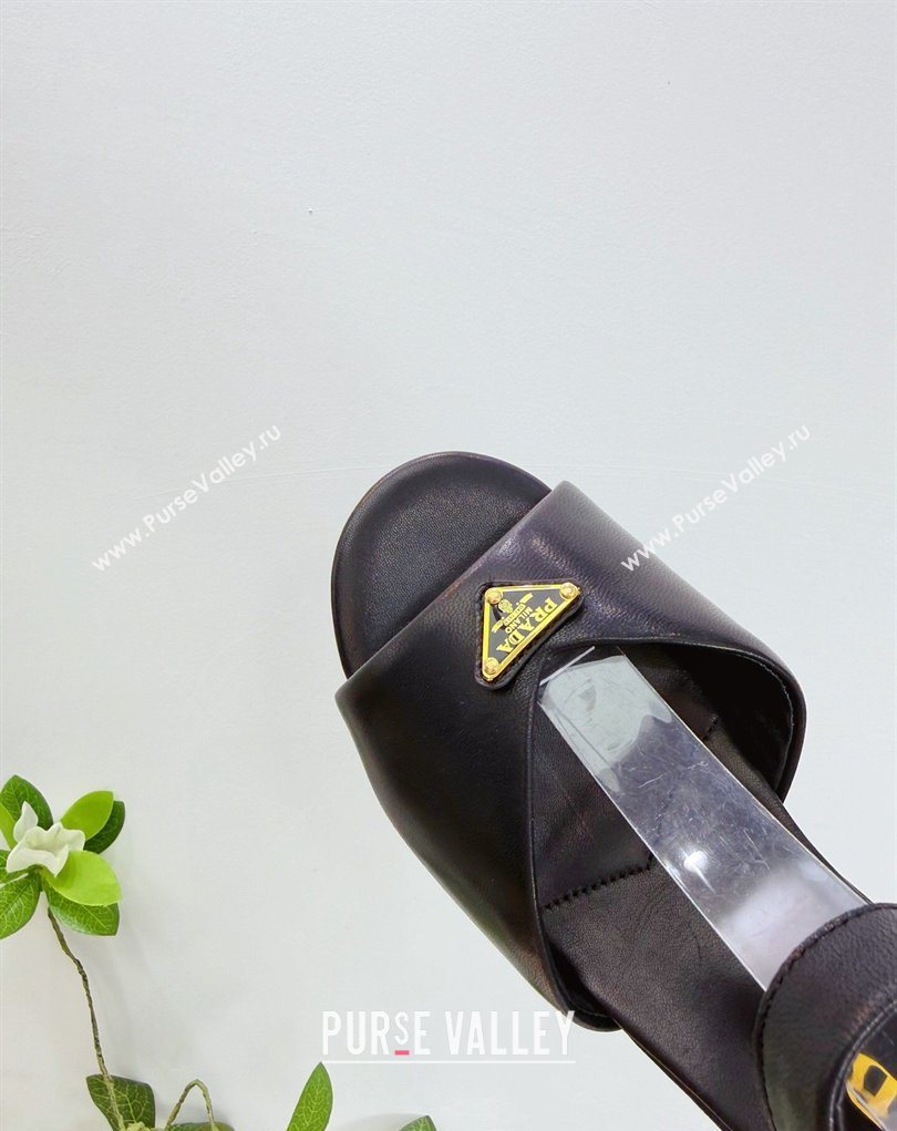 Prada Padded Calf Leather Platform Sandals 7.5cm Black 2026 PR022801 (MD-260228007)