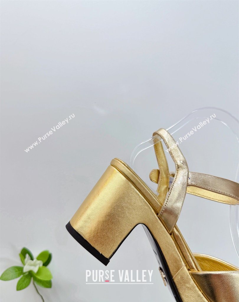 Prada Padded Leather Platform Sandals 7.5cm Gold 2026 1XZ786 (MD-260228012)