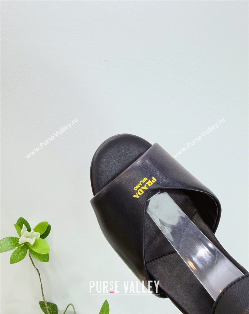 Prada Padded Calf Leather Platform Sandals 7.5cm Black 2026 1XZ786 (MD-260228010)