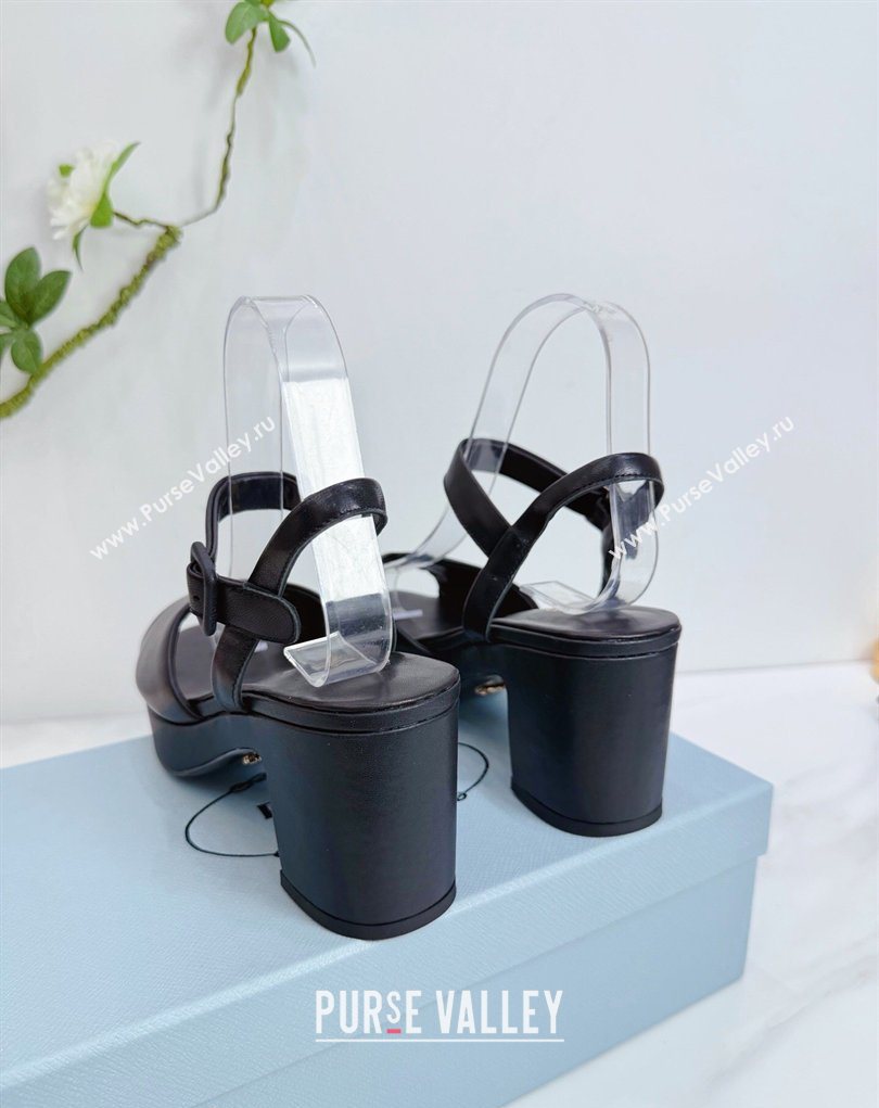 Prada Padded Calf Leather Platform Sandals 7.5cm Black 2026 1XZ786 (MD-260228010)